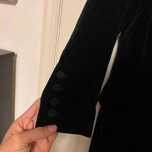 EXPRESS Long black velvet double breast blazer dress  XL